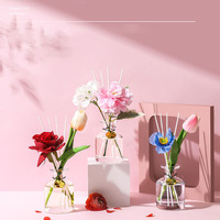 Diffuseur de parfum DIY de luxe 2026, 120 ml, bouteille en verre sans BPA, parfum longue durée, sans alcool, écologique, avec fleurs séchées et bâtonnets