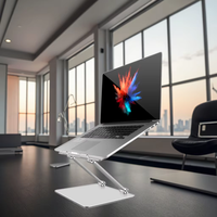 Plateau de Table en alliage d'aluminium à Double bras, support de tablette ergonomique en aluminium, support pour ordinateur portable, support robuste, support de bureau réglable
