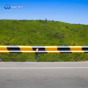 Barrière de sécurité routière en acier galvanisé de type W-Beam pour autoroute/chemin rural, barrière de circulation avec réflecteur de qualité diamant, indice de protection H1W2 - Product Image 2