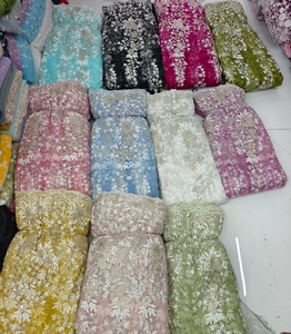 Nuevo diseño actualizado Zari con Secuencia de tela de red Ancho 56 pulgadas materia prima textil tela de ropa - Product Image 2