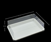 Conteneur en plastique PET transparent à couvercle transparent, qualité alimentaire, jetable, pour emballage de gâteaux et pâtisseries, gaufré, vente chaude