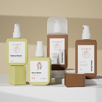 Flacon pompe à lotion en plastique PE carré plat rechargeable de 100 ml et 150 ml, flacon vaporisateur pour brume corporelle