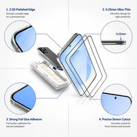 Protection d'écran en verre trempé Dust Free Magic Box pour Samsung Galaxy S26 Ultra pour iPhone 18 Pro Max HD Clair Kit d'installation facile