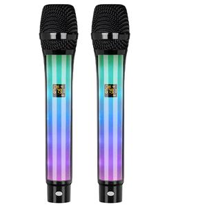Nuevo Diseño WX2 Micrófono Dinámico Inalámbrico Profesional de 2.4G con Emparejamiento Automático, Luces LED y Alcance de 30m para Actuaciones en Escenario y Karaoke - Product Image 1