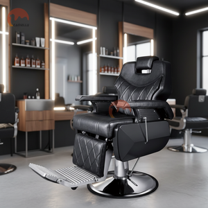 Fauteuil de Barbier <span class=keywords><strong>Professionnel</strong></span> Hydraulique Inclinable Grand Modèle pour Salon de Coiffure Commercial - Product Image 3