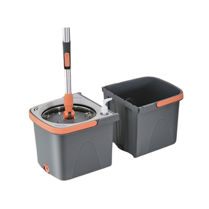 Cubo de mopa de microfibra giratorio 360 de alta calidad, escritorio mágico clásico, juego de limpieza de suelo húmedo/Seco, incluye almohadillas de repuesto para escurridor para - Product Image 1