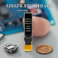 Pantalla PMOLED de Alta Resolución de 0.87 Pulgadas, Origen China, Tamaño Pequeño 128x32, Interfaz I2C, Montaje en PCB, Popular