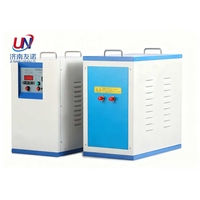 Nouvelle machine de chauffage par induction UHF automatique de 25 kW contrôlée par PLC pour le traitement thermique de l'acier (reculage/tempraillage) à économie d'énergie