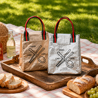 Sac à lunch isotherme en papier kraft lavable de qualité supérieure, réutilisable, pour transporter les aliments et les pique-niques