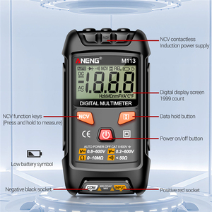 M113 Multimeter 1999 Count Digital AC/DC Voltage Meter Ohm NCV <strong>Measuring</strong> Mini <strong>Instruments</strong> Electricity <strong>Test</strong> Tool - Product Image 4