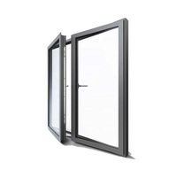 Ventanas de Aluminio con Doble Acristalamiento, Aislamiento Térmico y Acústico, Estilo Francés, Personalizadas, Grandes, Resistentes a Tormentas, para Casa