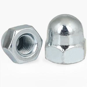 SAE J483 DIN 1587 3 # -3'' Gr. Tuercas hexagonales <span class=keywords><strong>de</strong></span> 2, 5 y 8 mm, negras, <span class=keywords><strong>de</strong></span> altura aumentada, tamaños personalizados, zincadas, tipo acorn, tipo alto/bajo - Product Image 2