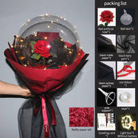 Ballons Bobo lumineux transparents en forme ronde avec fleurs pour mariage, fête, Saint-Valentin, Noël, vente chaude