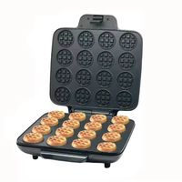 Machine à Gaufres et Biscuits Électrique Portable 16 Trous, Mini Gaufrier à Chauffage Rapide pour Desserts et Snacks du Petit-Déjeuner