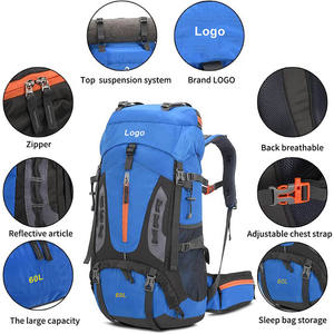 <span class=keywords><strong>Sac</strong></span> <span class=keywords><strong>à</strong></span> <span class=keywords><strong>dos</strong></span> de <span class=keywords><strong>randonnée</strong></span> léger en polyester de grande capacité (<span class=keywords><strong>60L</strong></span>) pour les voyages, la <span class=keywords><strong>randonnée</strong></span> et le camping, confortable, avec ajustement réglable - Product Image 2