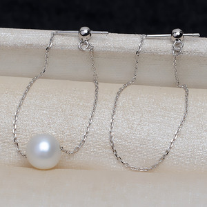 Pendientes de Plata S925 para Mujer, Hechos a Mano, Accesorios DIY, Pendientes en Forma de U con Perlas de 8-14 mm, Categoría de Producto: Pendientes de Perlas-1086 - Product Image 2