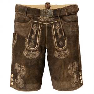 Lederhosen courts en cuir de vachette suédé pour homme, costume d'Oktoberfest, pantalon bavarois, tenue de performance pour fête - Product Image 1