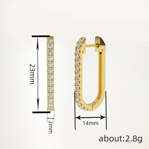 Orecchini a polsino quadrati alla moda, design minimalista ed elegante, gioielli da donna per l'uso quotidiano, orecchini di tendenza - Product Image 3