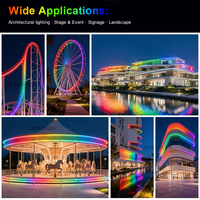 Éclairage LED néon DMX512 adressable par pixel, flexible en silicone, extrusion RGB, DC24V, étanche IP67, éclairage de façade de bâtiment