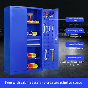 Muebles de Oficina de Acero, Gabinete de Almacenamiento Resistente de Doble Puerta para Taller de Reparación de Automóviles, Piezas de Acero Reforzadas - Product Image 3