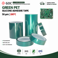 Pita PET Hijau 0.05mm Pita Masker Solder PCB 6mm-50mm Tahan Suhu Tinggi untuk Elektronik
