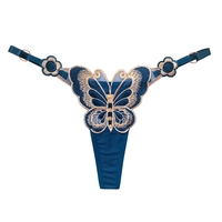 String sexy en dentelle pour femme, culotte taille basse papillon, culotte transparente en maille, culotte taille ajustable pour femme