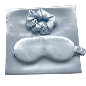 Nuovo popolare basso MOQ 100% raso di seta naturale federa maschera per gli occhi scrunchies set fodera per cuscino in seta - Product Image 2
