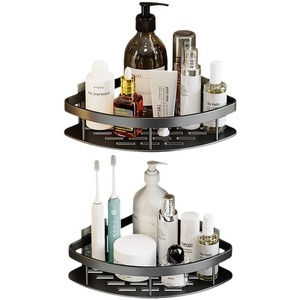 Venta al por mayor de accesorios de baño estante <span class=keywords><strong>Triangular</strong></span> aluminio esquina ducha cesta champú cosmético estante de almacenamiento
