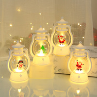 Luces LED portátiles de Papá Noel y Muñeco de Nieve, Linterna Decorativa, Adorno Navideño de Plástico Art Deco, Decoraciones de Exterior Resistentes al Viento y al Aceite, Retrato