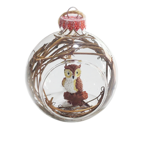 Figurine d'oiseau hibou <span class=keywords><strong>Bernard</strong></span> en verre soufflé à la main, de luxe, pour boule de Noël, ornement de Noël, haute qualité, incassable, remplissable - Product Image 2