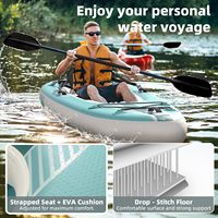 Canoë-kayak gonflable haut de gamme pour 1 personne, plancher en Drop Stitch, siège en EVA, portable pour les voyages et la pêche
