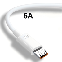 Kabel Data Pengisian Cepat Android 6A Cocok untuk Ponsel dengan Port Trapesium V8, Kabel Pengisian MicroUSB, dan Pengisi Daya 100W.