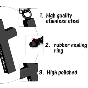 Sevgi dolu hafıza kremasyon anıt hatıra için paslanmaz çelik takı kül için çapraz dini Urn kolyeler - Product Image 2