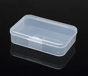 Caixa de plástico transparente de alta transparência, estojo transparente de armazenamento com tampa uso para organizar peças pequenas