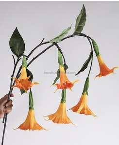 Flor Artificial de Datura <span class=keywords><strong>Stramonium</strong></span> de Alta Calidad, Tacto Realista, 62 cm, 2 Cabezas, Decoración para el Hogar y Bodas - Product Image 2