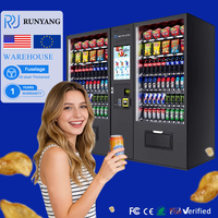 Máquina Expendedora Combinada Inteligente Refrigerada RUNYANG, Personalizable, con Cambiador de Monedas, para Alimentos y Bebidas