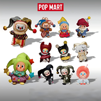 POPMART Série WHY so SERIOUS Pendentif en vinyle et peluche Boîte mystère Halloween Cirque Mignon Breloque de sac de collection Jouet tendance Cadeau