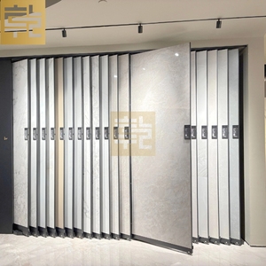 Factory Custom Large Metal Marble Sintered Stone Porcelain Tile <strong>Slab</strong> Horizontal Sliding Display Stand For Showroom Exhibit - Product Image 3