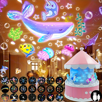 Proyector de Luz Nocturna con 21 Películas y Música para Bebés y Niños, Recargable por USB, Giratorio 360°, Carrusel para Dormir, Lámpara Proyectora de Estrellas y Galaxias para Regalo