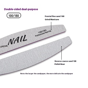 Chất Lượng Cao Chuyên Nghiệp Ngựa Vằn Nửa Trăng Móng Tay Tập Tin 100/180 Đôi Bên Hình Chữ Nhật Màu Xám Móng Tay Tập Tin Vuông Làm Giấy nhám Emery EVA - Product Image 5