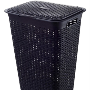 Hot sell high end 55L plastic laundry basket woven plastic basket
