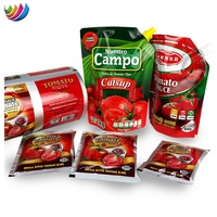Sac d'emballage personnalisé à bec en Aluminium, pour piment, ail, Sauce tomate, pochette Ketchup, unités