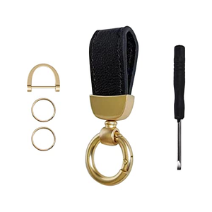 Porte-clés personnalisé en cuir PU, anti-perte, avec anneau en D, organisateur de clés pour hommes - Product Image 1