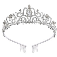 Diadème Couronne Personnalisé en Cristal Doré, Élégante Couronne de Princesse avec Peignes pour Femmes Filles Mariage Bal Fête d'Anniversaire