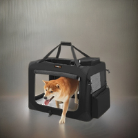 Chenil moderne unique en métal en tissu Oxford pour le transport de chiens en gros Voiture pliante souple Maison de transport montable Motif solide