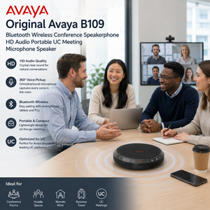 ลำโพงประชุมไร้สาย <span class=keywords><strong>Avaya</strong></span> B109 รุ่นดั้งเดิม เสียง HD พกพาสะดวก ไมโครโฟนสำหรับการประชุม UC - Product Image 4