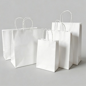 Ready Bulk Eco Friendly <b>Biodegradable</b> Reusable Kraft Paper Take Away Gift <b>Packaging</b> Die Cut Handle Shopping Kraft Paper Bag - Product Image 3