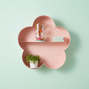 Wholesale Flower Shape Pink Metal Wall Shelf for Living Room and Kids Room Decoration - Product Image 1