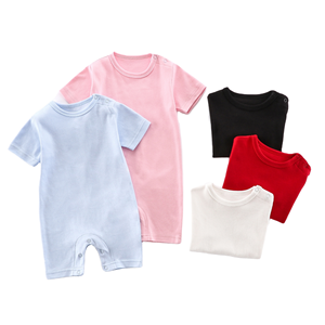 1 Pieza de Mameluco de Manga Corta para Bebé Recién Nacido, Color Sólido, Marca Privada, Unisex, 100% Algodón, de 0 a 6 Meses, para Niñas y Niños - Product Image 1