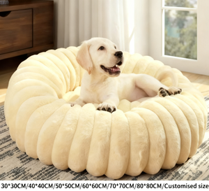 Haustierbett mit Individuellem Logo, Verdickte Ausführung, Winterwarm, Bequem, Abnehmbar, Waschbar, Einfarbiges Muster, Schwerer Plüschmatte, Katzen- und Hundebett - Product Image 3